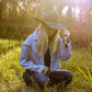 Light Wash Denim Rhinestone Fringe Jacket