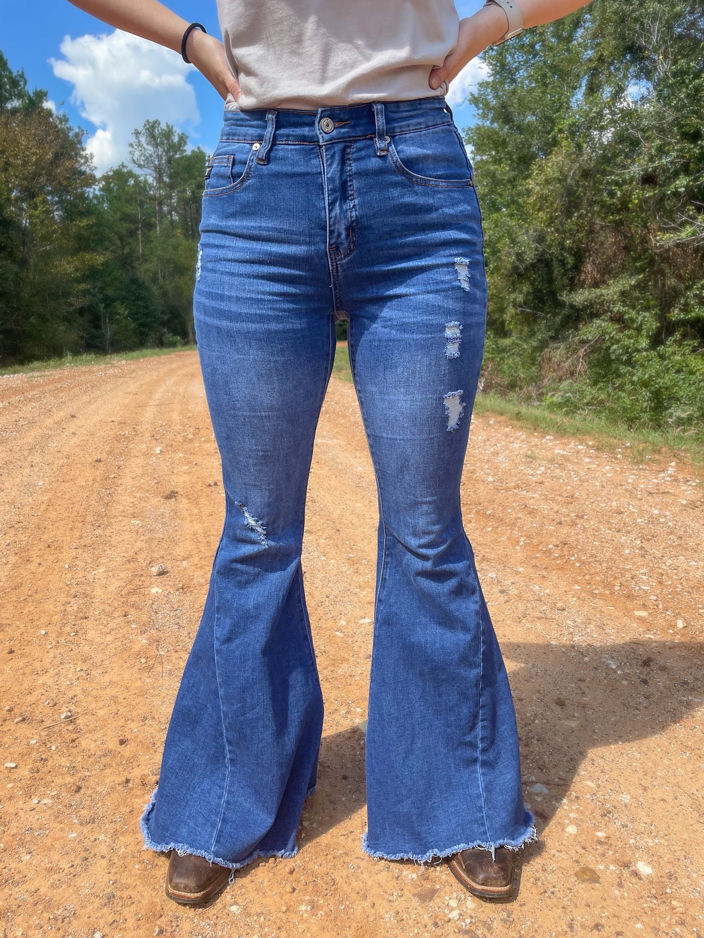 Mid Wash Bell Bottom Jeans