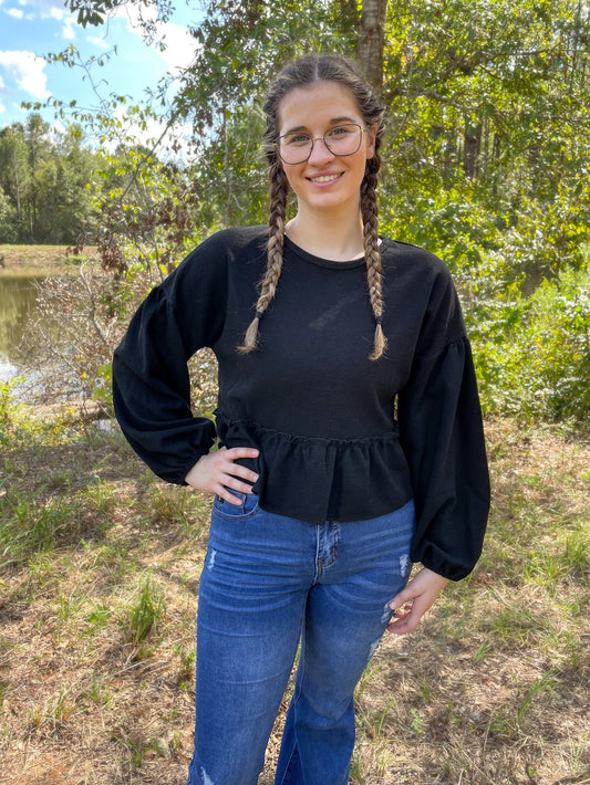 Black Long Sleeve Top