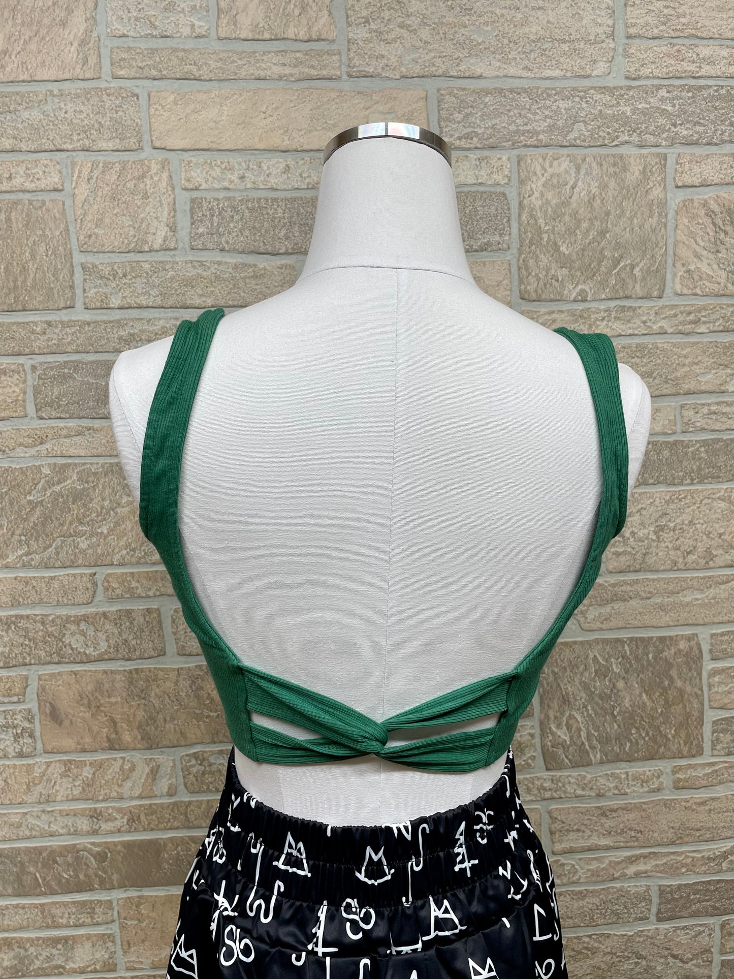 Green Twist Back Tank